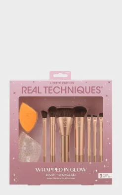 Real Techniques Wrapped In Glow Brush + Sponge Set (Worth £50)