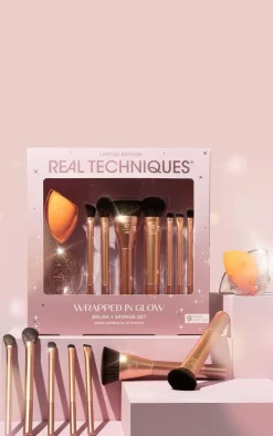 Real Techniques Wrapped In Glow Brush + Sponge Set (Worth £50)