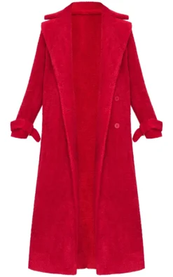 Red Borg Double Breasted Maxi Coat