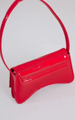 Red Gloss Baguette Shoulder Bag