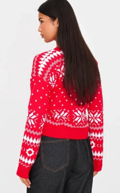 Red Im The Naughty One Cropped Christmas Sweater