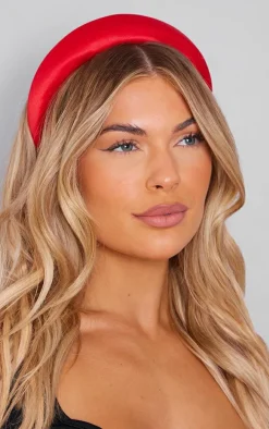 Red Satin Padded Headband