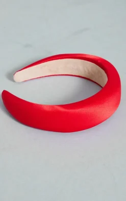 Red Satin Padded Headband