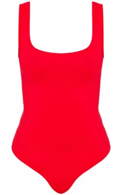Red Seamless Lingerie Bodysuit