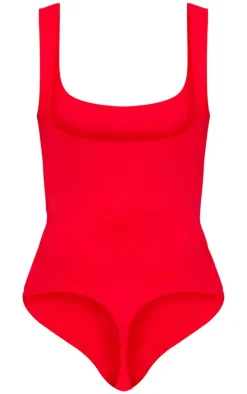 Red Seamless Lingerie Bodysuit