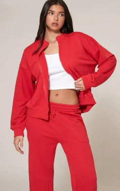 Red Straight Leg Sweatpants