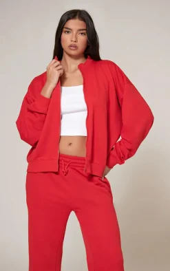 Red Zip Up Sweatshirt