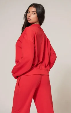 Red Zip Up Sweatshirt