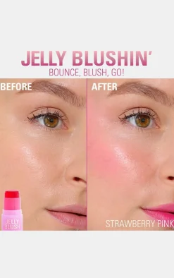 Revolution Jelly Blush Stick Lip And Cheek Stain - Strawberry Pink