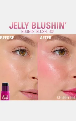 Revolution Jelly Blush Stick Lip And Cheek Stain- Cherry Red