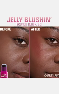 Revolution Jelly Blush Stick Lip And Cheek Stain- Cherry Red