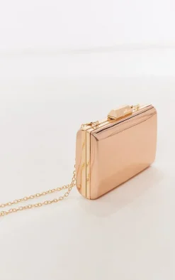 Rose Gold Metallic Clutch