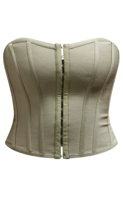 Sage Bandage Hook And Eye Structured Corset