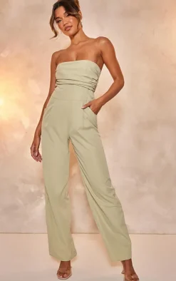 Sage Bandeau Corset Wide Leg Jumpsuit