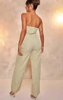 Sage Bandeau Corset Wide Leg Jumpsuit