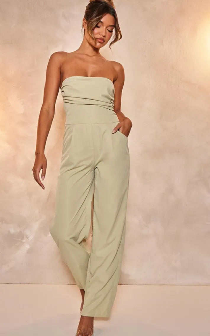 Sage Bandeau Corset Wide Leg Jumpsuit