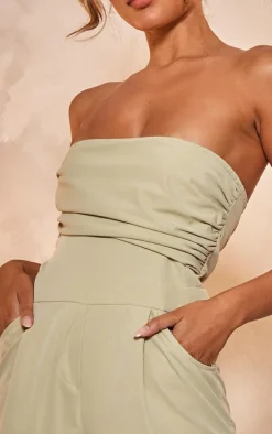 Sage Bandeau Corset Wide Leg Jumpsuit