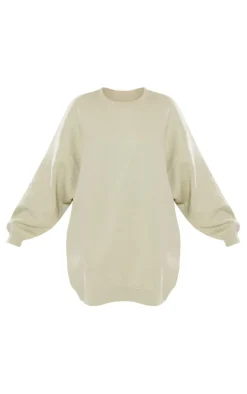 Sage Green Buffalo N.Y Printed Graphic Sweatshirt Dress