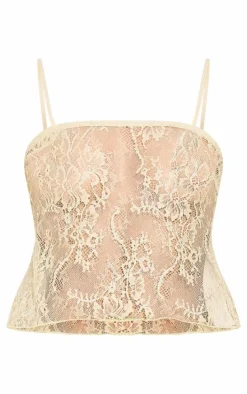 Sage Green Lace Spaghetti Strap Cami Top