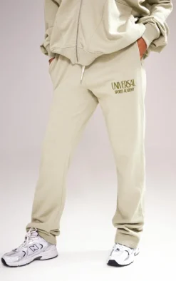 Sage Green Premium Tonal Print Straight Leg Sweatpants