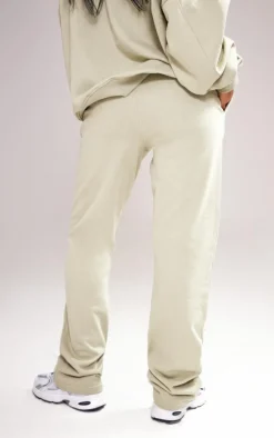 Sage Green Premium Tonal Print Straight Leg Sweatpants