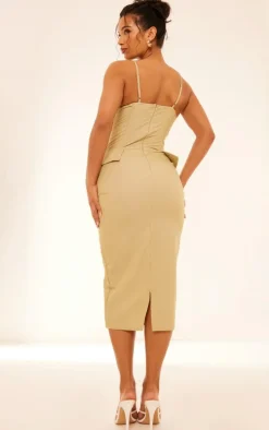 Sage Green Tailored Midaxi Dress