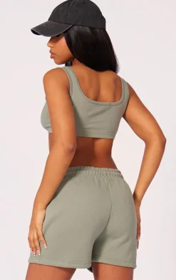 Sage Khaki Scoop Neck Jersey Bralet