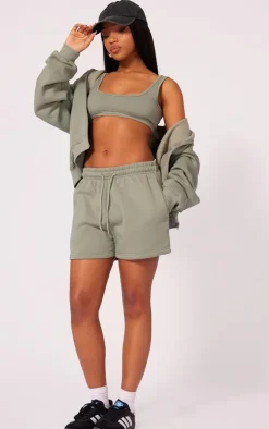Sage Khaki Scoop Neck Jersey Bralet