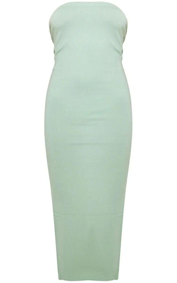 Sage Super Soft Knit Bandeau Dress