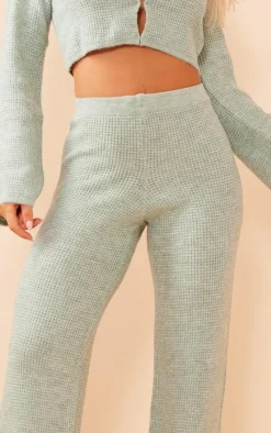 Sage Textured Knitted Pants
