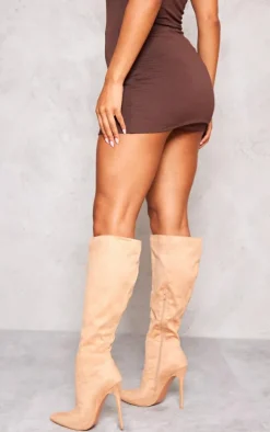 Sand Emmi Faux Suede Knee Boots