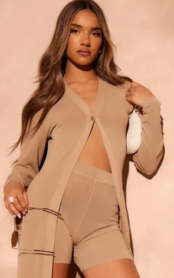 Sand Fine Knit Maxi Cardigan