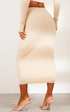 Sand Knitted Tube Midaxi Skirt