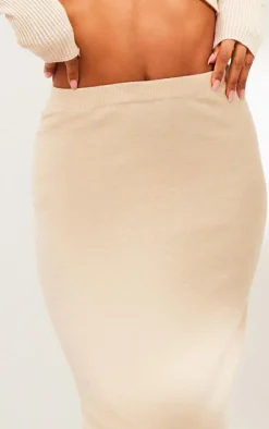 Sand Knitted Tube Midaxi Skirt