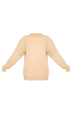 Sand Oversized Plain Fit Sweatshirt