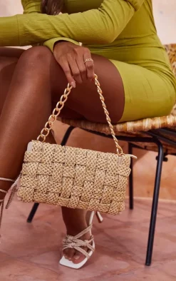 Sand Oversized Weave Shoulder Bag