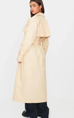 Sand Panel Detail Belted Trench Coat