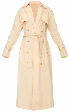Sand Panel Detail Belted Trench Coat