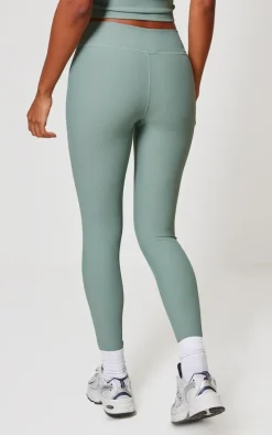 Sea Green Active Rib Gym Leggings