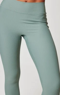 Sea Green Active Rib Gym Leggings