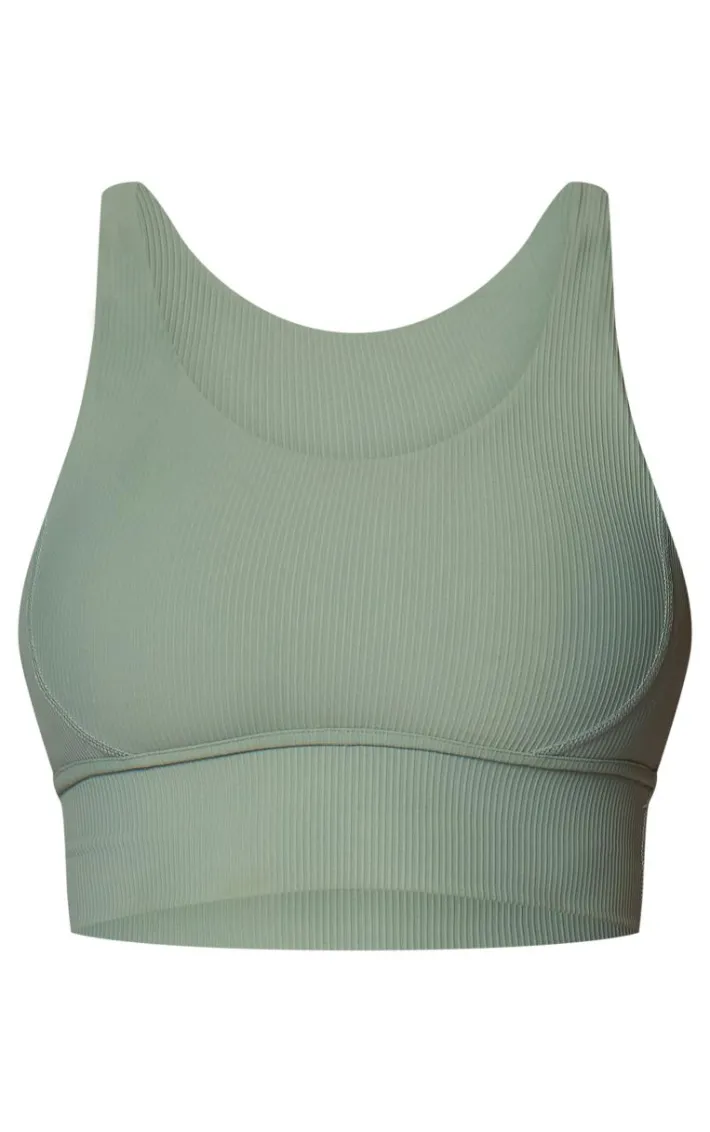 Sea Green Active Rib Strappy Back Sports Bra