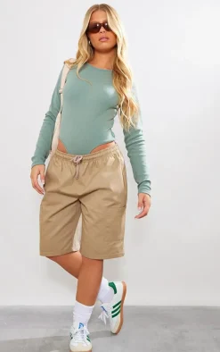 Sea Green Basic Rib Long Sleeve Bodysuit