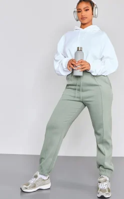 Sea Green Pintuck Drawstring Cuff Leg Sweatpants