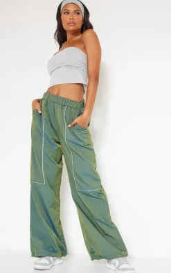 Sea Green Reflective Piping Detail Track Pants