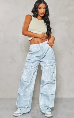 Sea Green Vintage Wash Twill Extreme Oversized Cargo's