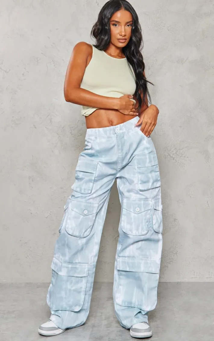 Sea Green Vintage Wash Twill Extreme Oversized Cargo's