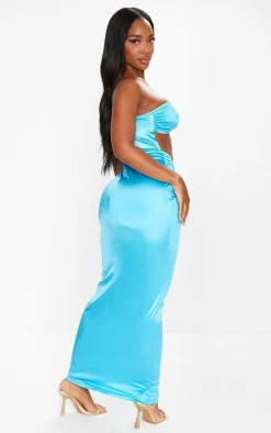 Shape Aqua Shine Cut Out Ring Detail Maxi Dress