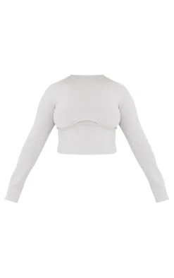 Shape Ash Grey Underbust Long Sleeve Top