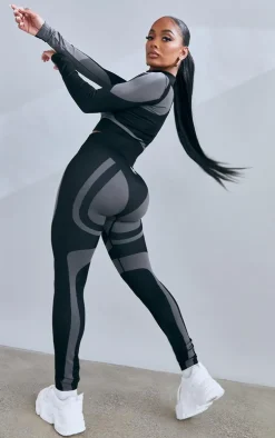 Shape Black Branded Contour Gym Leggings