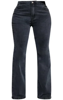 Shape Black Denim Lace Up Back Flare Jeans